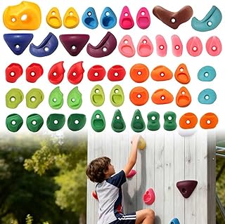 50 PCS Rock Climbing Wall for Kids,Rock Wall Climbing Holds,Adults Climbing Wall Grip Kits Holds Up to 230 lbs for Outdoor Indoor Home Playground Climbing Holds product image