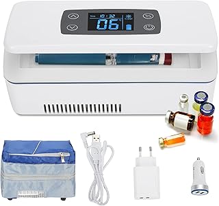 CGOLDENWALL Insulin Cooler Travel Case 12 Hours Portable Cooler Mini Medicine Refrigerator Drug Reefer with Alarm Multiple Modes of Power Supply product image