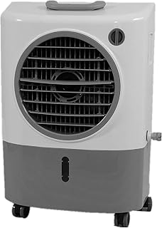 Portable Swamp Coolers - 1300 CFM MC18M Evaporative Air Cooler with 2-Speed Fan, 53.4 dB - 500 sq. ft. Coverage Evaporative Air Cooler Portable High Velocity Outdoor Cooling Fan by Hessaire - White product image