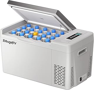 BougeRV 12 Volt Refrigerator 12V Car Fridge 23 Quart Portable Freezer Compressor Cooler 12/24V DC 110~240 Volt AC for Truck Van RV Camper SUV Travel Camping Road Trips Tailgating -7℉~50℉ product image