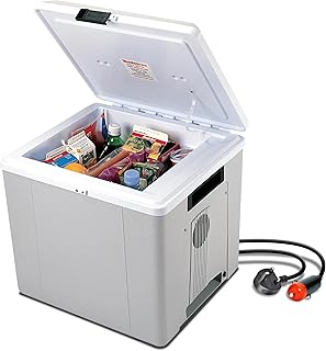 Koolatron Portable Electric Camping Cooler 29 qt (27 L) 12V Car Cooler/Warmer, No Ice Thermo Electric Portable Fridge for Travel, Trucking with 12 Volt DC Power, Gray/White product image