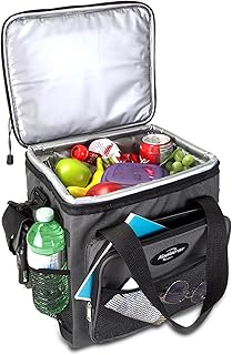 Koolatron Electric Portable Cooler Plug in 12V Car Cooler Bag, 14 qt (13 L) Black/Gray Soft-Sided No Ice Thermo Electric Portable Fridge for Camping, Adjustable Shoulder StrapTravel Road Trips. product image