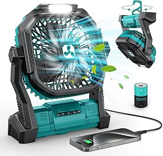 ONLYNEW Portable Fan Rechargeable, 20000mAh Cordless Battery Powered Fan with LED Lantern, USB C Battery Operated for Travel Bedroom Home Camping Tent Office Beach Desk Fishing Table product image