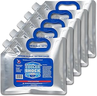 Cooler Shock Reusable Ice Packs for Cooler - Long Lasting Cold Freezer Packs for Coolers and Lunch Boxes - Cooler Ice Packs for Camping Gear, Fishing, Road Trips, Beach Must Haves product image