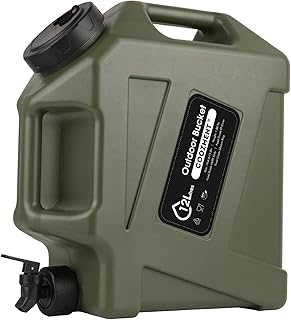 3.2 Gallon/5 Gallon Water Containers with Spigot, BPA Free Water Jug, Military Green Water Tank, Multifunction Water Storage Containers for Camping Outdoor Hiking,Emergency Stroage product image