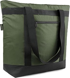 BeeGreen Cooler Bag Soft Insulated Tote for Beach Travel Grocery Shopping Lunch Portable Large Ice Coolers with Handle Hard Freezer Bags with Zippered Top Foldable Leakproof Delivery Totes Moss product image