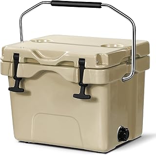COSTWAY 16 Quart Cooler, 24 Can Insulated Ice Chest Box with Heavy Duty Handle and 2 Cup Holders, 3-5 Days Ice Retention, Portable Leakproof Hard Cooler for Camping, Fishing, Picnic, Outdoor product image