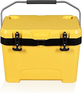 YELLOW JACKET 27 Quart Ice Cooler, Portable Ice Chest Hard Cooler Box with Retention Insulation and Heavy Duty Handle for Camping, Picnic, Beach, Drink, Beverage, Fishing product image