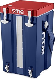 RTIC Portable Camping Cooler Halftime Water Cooler Carrier Container, Drink Beverage Dispenser with 2 Taps, Bottleless, BPA-Free, for Sports, BBQ, Parties, Picnic, & More, Patriot product image