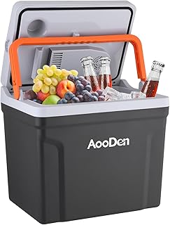 Upgrade 27 Quart (25Liter) Electric Car Cooler and Warmer with New Removable lid Design, Thermoelectric Iceless Cooler for Travel, Camping, Vehicles, Truck, Home - 12V DC and 120V product image