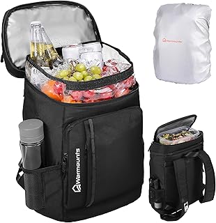 WARMOUNTS Insulated Waterproof Cooler Backpack 36 Cans, Soft Sided Ice Chest Cooler w/Leak Proof Liner, 5-Layer Insulation Portable Lunch Backpack for Camping, Beach, Fishing, Picnic, Travel (Black) product image