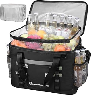 WARMOUNTS Insulated Cooler Bag 48/75 Cans, Soft Sided Portable Lunch Bag Coolers w/Zippered Top, Leak Proof PVC Interlayer, 5-Layer Insulation Large Ice Chest Bag for Travel, Camping, Beach, Picnic product image