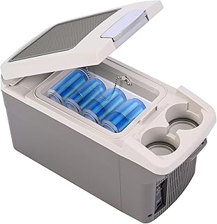 ICEROVER 12V Car Refrigerator Cooler/Warmer 6 Quart (6L), 12 Volt DC &110V AC, Electric Car Fridge Portable Compact Camping Cooler Thermoelectric 12V Small Fridge for Car,RV,Camping (Grey) product image