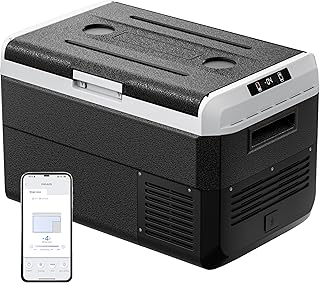 12 Volt Refrigerator, 43 Quart Electric Cooler, Car Fridge 12V/24V DC 100~240V AC, Portable Freezer -4℉~68℉, APP Control, Portable 12V Refrigerator Fridge for Truck, RV, Camping,Travel product image
