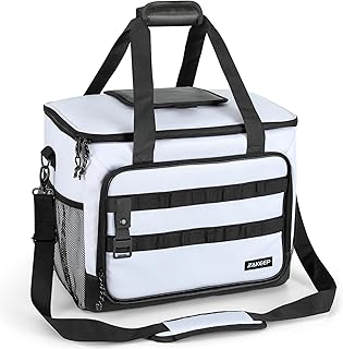 Soft Cooler Bag, 30 Cans Collapsible Cooler with Adjustable Shoulder Straps, White Ice Chest for Camping, Beach, Hiking, Picnic product image