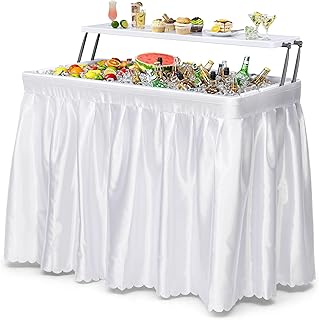 YITAHOME Two-Tier Ice Table, 4FT Folding Ice Cooler Table with Drain and Detachable Skirt, Portable Ice Table for Parties, Picnics, Camping, Weddings, BBQs product image