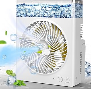 Portable Misting Fan, 8000mAh 8-Inch Rechargeable Water Cooling Mist Fan with 600mL Water Tank, Quiet USB Battery Powered, Perfect for Camping Home Outside Office Travel product image