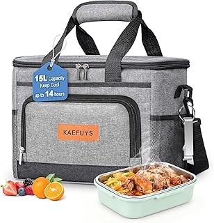 Insulated Cooler Bag for Men Women, 15L Soft Cooler Bag with Adjustable Shoulder Strap, Leakproof for Work, Camping, Travel, Picnic product image