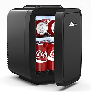 Mini Fridge, 4 Liter/6 Can Portable Refrigerator for Bedroom Office Dorm Car– Fast Cooling, Low Noise, 100-125V AC/5-12V USB Small Compact Refrigerator for Skincare, Food, Drinks(Black) product image