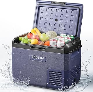 BODEGA 12 volt Car Refrigerator -32 QT Portable Freezer IPX4 Waterproof Car Fridge Electric Cooler Ultra-Quiet for Truck Van Camping Travel 12/24V DC 110~240 Volt AC,-4℉~68℉ product image