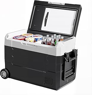 OLIXIS Portable Car Refrigerator, 42QT Dual-Zone Electric Cooler for Vehicles with Wheels & Cutting Board, -4℉-68℉ Freezer Smart Control via Bluetooth, Battery Protection, 12/24V DC & 100-240V AC product image