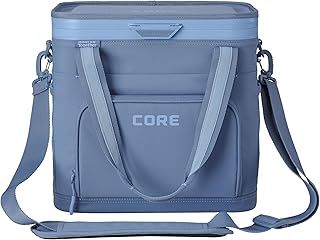 CORE Magnetic Zipperless 24 Can Soft Cooler | Insulated Hard Liner Ice Chest Box | Best Portable Soft Cooler for Food & Beverages for Tailgating, Car Camping, and Family Beach Picnics product image