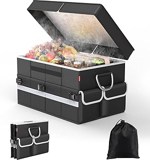 Cooler Bag – Soft Travel Cooler Holds 45 Cans, Stays Cold for 8H & Warm for 7H – Portable Car Trunk Organizer for Camping, Beach, Picnic-Black product image