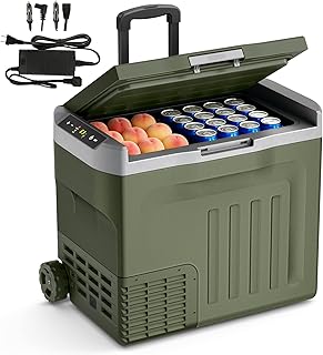 Antarctic Star 12 Volt Refrigerator,43QT(40L)Electric Cooler Compressor, Portable Refrigerator -4℉~68℉,Car Fridge 12/24V DC 100-240V AC,Portable Freezer with Wheels&2 Baskets for Camping,Travel,GREEN product image