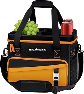 INSMEER Soft Cooler Bag with Hard Shell & 4 Cup Holders, 55 Cans 40L Collapsible Soft Sided Cooler, 100% Leakproof Insulated Cooler Bag Portable for Beach Travel Camping Picnic product image