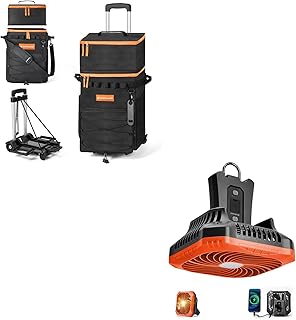 Odoland Bundle - 2 Items 72 Cans Soft Cooler with Wheels and Tent Fan with LED Lantern product image