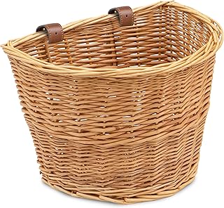 ProSource Wicker Bike Basket Front Cargo for Women and Men, Fits Most Bicycles, Beach Cruisers, Stationary Equipment, and Ebikes, Light Brown product image