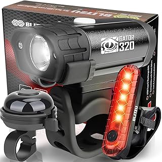 Bike Lights for Night Riding with Bell, Super Bright Bicycle Reflectors, USB Rechargeable Bike Lights Front and Back, Water-Resistant, 4+5 Modes Headlight Taillight Set for Safety, Men, Women & Kids product image