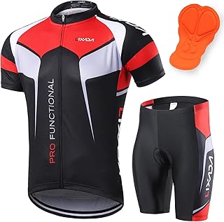 Lixada Men's Cycling Jersey Short Sleeve with Padded Shorts Quick-Dry Summer Short Bike Clothing Bicycle Shirts Pants Set product image