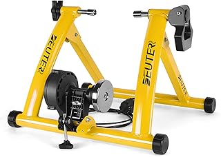 Bike Trainer, Magnetic Bicycle Stationary Stand for Indoor Exercise Riding, 26-29" & 700C Wheels, Quick Release Skewer & Front Wheel Riser Block Included product image