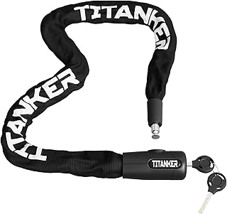 Titanker Bike Chain Lock with Keys, 3.3 Feet Security Heavy Duty Anti-Theft Bicycle Chain Locks for Bike, Motorcycle, Bicycle, Door, Gate, Fence, Grill (6mm, 8mm, 10mm Thick Chain) product image