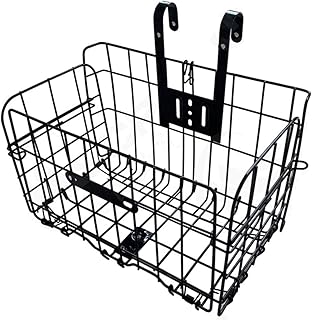 Folding Bike Front Basket Bicycle Wire Basket with Handles Easy Installation on Front Handlebar product image