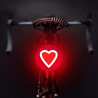 Rechargeable Bike Tail Light LED Bicycle Rear Light for Night Riding, Bright Girls Heart Shape Bike Taillight, Cycling Warning Light for Adults Kids Women, 5 Modes & Waterproof product image