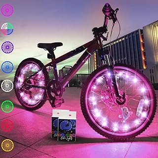 TINANA 2 Tire Pack LED Bike Wheel Lights Ultra Bright Waterproof Bicycle Spoke Lights Cycling Decoration Safety Warning Tire Strip Light for Kids Adults Night Riding product image