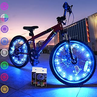TINANA 2 Tire Pack LED Bike Wheel Lights Ultra Bright Waterproof Bicycle Spoke Lights Cycling Decoration Safety Warning Tire Strip Light for Kids Adults Night Riding product image