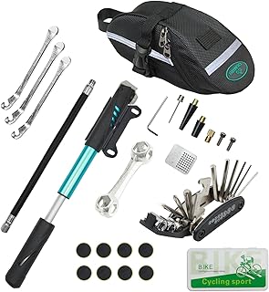 Chumxiny Bike Repair Kit Contains 16-in-1 Tool, 120Psi Mini Bicycle Pump, Tire Patch, Used for Mountain/Road Bike.(Blue) product image