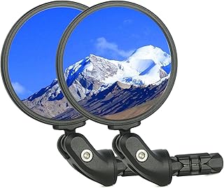 Bike Mirrors,Bike Bar End Mirror, HD Glass Convex Lens Bicycle Rearview Mirror, Safe Cycling Rearview Mirror, Easy to Install product image