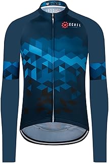 GCRFL Men's Cycling Jersey Long Sleeve Biking Shirt with 3+1 Zipper Pocket Breathable Quick Dry Bicycle Jersey product image