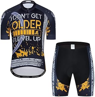Men Cycling Jersey Set Cycle Short Sleeve Shirt and 3D Cushion Shorts Padded Suit Biking Top product image