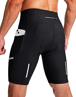 Bikewa Men's Bike Shorts 3D Padded Cycling Road Biking Mountain Riding Biker Bicycle UPF 50+ Cycle Shorts Zipper Pockets product image