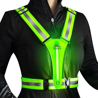LED Reflective Vest Safety Gear, Light Up Vest for Night Walking Cycling, High Visibility Running Vest with Reflective Strips product image