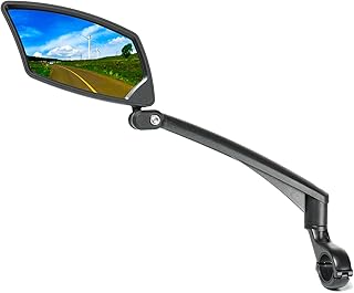 Handlebar Bike Mirror, Scratch Resistant Glass Lens, Ajustable and Rotatable Safe Rearview Bicycle Mirror product image