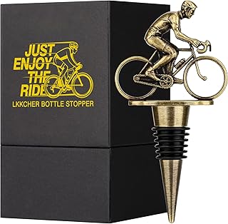 LKKCHER Bicycle Wine Bottle Stopper, Cute Wine Gifts for Men Women, Vintage Bicycle Cycling Gifts, Father Gifts Christmas Birthday Gifts for Rider Cyclist, Bronze Wine Saver, Wine Accessories product image