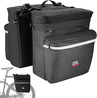 KEMIMOTO Bike Bag Panniers with Rain Cover, 34L Waterproof Bicycle Saddle Bag for Rear Rack Mountain Biking Bags Storage, Ebike Accessories for Commuter Grocery Shopping Travel Carrier, Black product image