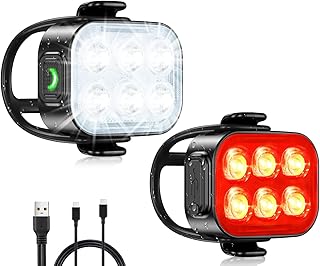 Bike Lights for Night Riding, USB Rechargeable Bike Lights Front and Back, Waterproof IP65 Bicycle Light, 4+6 Modes Bike Headlight and Tail Light Set,1.5 Hrs Fast Charging, Easy to Install product image