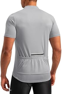 Bikewa Men's Cycling Jersey Moisture Wicking Short Sleeve UPF Half Zip Bike Road Riding Biking Shirts for Men Zipper Pockets product image